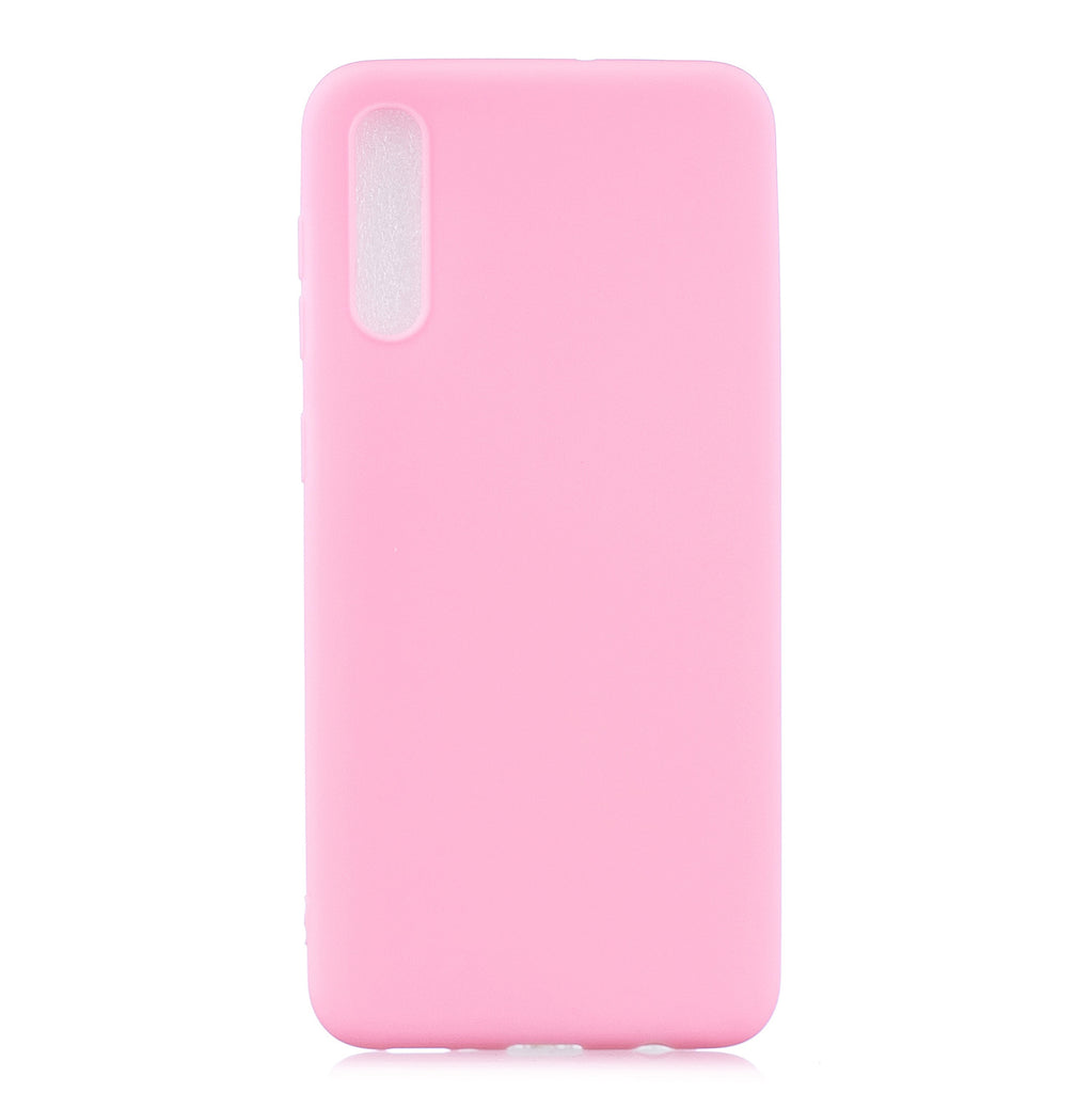 For Samsung A50 Lovely Candy Color Matte TPU Anti-scratch Non-slip Protective Cover Back Case dark pink