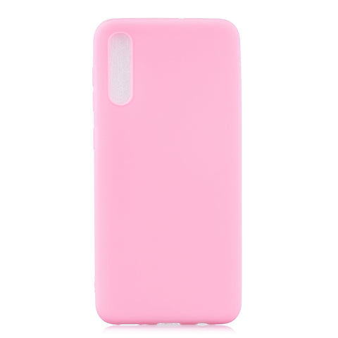 For Samsung A50 Lovely Candy Color Matte TPU Anti-scratch Non-slip Protective Cover Back Case dark pink