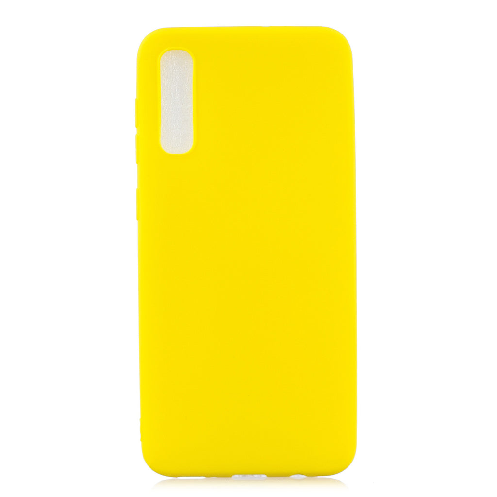 For Samsung A50 Lovely Candy Color Matte TPU Anti-scratch Non-slip Protective Cover Back Case yellow