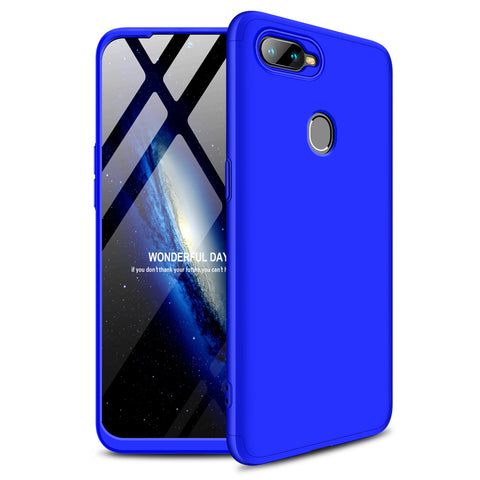 for Oppo A7 Ultra Slim PC Back Cover Non-slip Shockproof 360 Degree Full Protective Case blue_Oppo A7