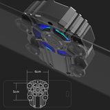 Mini Radiator Cold Wind Handle Fan For PUGB Mobile Phone Cooler Controller LED Light Cooling black
