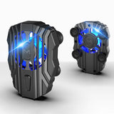 Mini Radiator Cold Wind Handle Fan For PUGB Mobile Phone Cooler Controller LED Light Cooling black