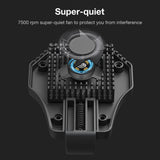 Mini Radiator Cold Wind Handle Fan For PUGB Mobile Phone Cooler Controller LED Light Cooling black