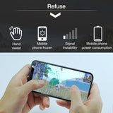 Mini Radiator Cold Wind Handle Fan For PUGB Mobile Phone Cooler Controller LED Light Cooling black