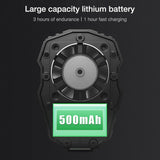 Mini Radiator Cold Wind Handle Fan For PUGB Mobile Phone Cooler Controller LED Light Cooling black