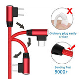 L Shaped Angle Head Type-C Fast Charging Cable Data Transmission Cable 1m for Phone blue