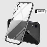 For iPhone X/XS/XR/XS Max Mobile Phone shell Square Transparent electroplating TPU Cover Cell Phone Case Golden