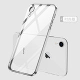 For iPhone X/XS/XR/XS Max Mobile Phone shell Square Transparent electroplating TPU Cover Cell Phone Case Golden