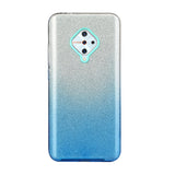 For VIVO Y91/Y93/Y95 with hole/V17/S1 Pro/Y95 Phone Case Gradient Color Glitter Powder Phone Cover with Airbag Bracket blue