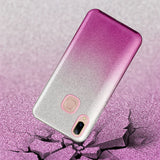 For VIVO Y91/Y93/Y95 with hole/V17/S1 Pro/Y95 Phone Case Gradient Color Glitter Powder Phone Cover with Airbag Bracket purple