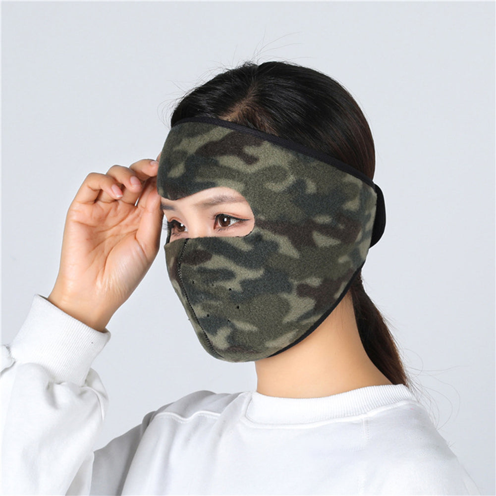 Motorcycle Cycling Ski Cold Winter Cold-proof Ear Warmer Sports Half Face Mask Camouflage_free size