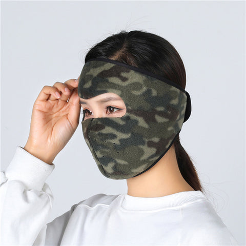 Motorcycle Cycling Ski Cold Winter Cold-proof Ear Warmer Sports Half Face Mask Camouflage_free size