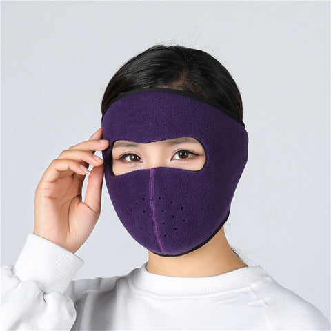 Motorcycle Cycling Ski Cold Winter Cold-proof Ear Warmer Sports Half Face Mask purple_free size