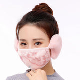 Men Women 2 in 1 Winter Fashion Warm Lace Protect Ears Cycling Windproof Anti-Dust Mouth Face Mask Pink
