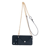 For HUAWEI P20/ P20 Lite/P20 Pro Mobile Phone Cover with Pu Leather Card Holder + Hand Rope + Straddle Rope black