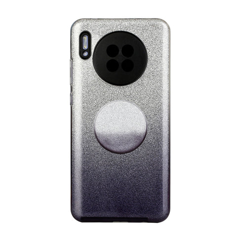 For HUAWEI Mate 30/Nova 5I pro/Mate 30 Pro/PSmart /Y5P/Y6P 2020 Phone Case Gradient Color Glitter Powder Phone Cover with Airbag Bracket black
