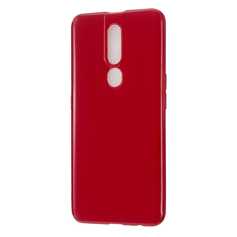 For OPPO F11/F11 Pro Cellphone Cover Glossy TPU Simple Profile Bumper Protective Mobile Phone Case Rose red