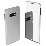 For Samsung Galaxy S10/S10 Plus/S10E Smart Leather Flip Mirror 360 Phone Case Cover Violet blue