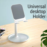 Mobile Phone Holder Stand Cell Phone Tablet Universal Desk Holder for iPhone X 8 7 Samsung Desktop Phone Holder Accessories Silver
