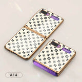 For Samsung Galaxy Z flip Foldable Cellphone Shell Electroplated Painted Folding Phone Case A16 Python pattern