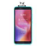 For XIAOMI Redmi 6A 3D Cartoon Lovely Coloured Painted Soft TPU Back Cover Non-slip Shockproof Full Protective Case Light blue