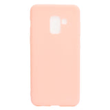 for Samsung A8 2018 Lovely Candy Color Matte TPU Anti-scratch Non-slip Protective Cover Back Case Light pink