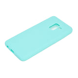 for Samsung A8 2018 Lovely Candy Color Matte TPU Anti-scratch Non-slip Protective Cover Back Case Light blue