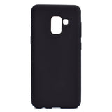 for Samsung A8 2018 Lovely Candy Color Matte TPU Anti-scratch Non-slip Protective Cover Back Case black