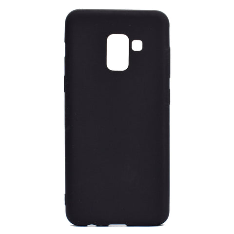 for Samsung A8 2018 Lovely Candy Color Matte TPU Anti-scratch Non-slip Protective Cover Back Case black