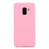 for Samsung A8 2018 Lovely Candy Color Matte TPU Anti-scratch Non-slip Protective Cover Back Case Light pink