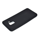 for Samsung A8 2018 Lovely Candy Color Matte TPU Anti-scratch Non-slip Protective Cover Back Case black