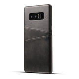 Imitation Leather Wallet Back Cover Cards Holder Phone Protective Case for Samsung Note 8 Brown