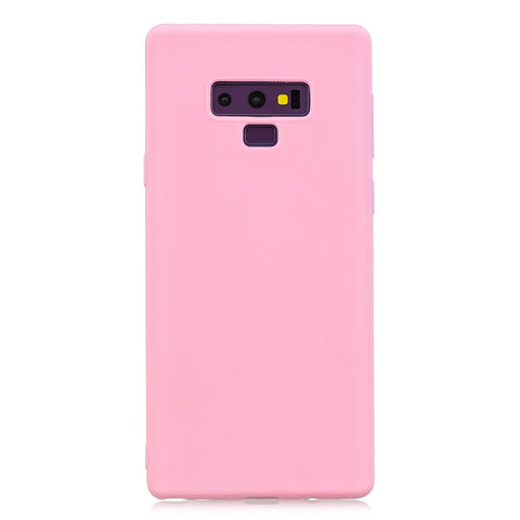 for Samsung NOTE 9 Cute Candy Color Matte TPU Anti-scratch Non-slip Protective Cover Back Case dark pink