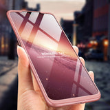 For Oppo Realme 3 pro Ultra Slim PC Back Cover Non-slip Shockproof 360 Degree Full Protective Case Rose gold