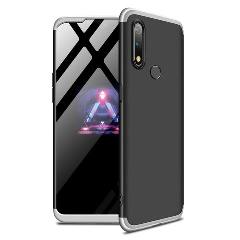 For Oppo Realme 3 pro Ultra Slim PC Back Cover Non-slip Shockproof 360 Degree Full Protective Case Silver black silver