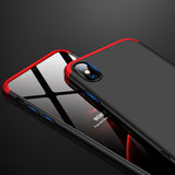 For Redmi 7A Ultra Slim PC Back Cover Non-slip Shockproof 360 Degree Full Protective Case Red black red