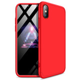 For Redmi 7A Ultra Slim PC Back Cover Non-slip Shockproof 360 Degree Full Protective Case Red black red