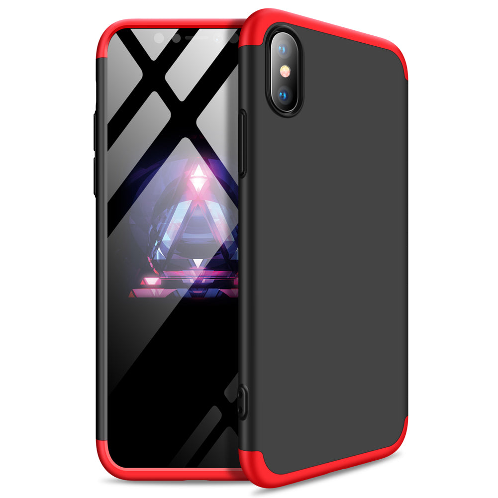 For Redmi 7A Ultra Slim PC Back Cover Non-slip Shockproof 360 Degree Full Protective Case Red black red