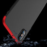 For Redmi 7A Ultra Slim PC Back Cover Non-slip Shockproof 360 Degree Full Protective Case Red black red