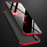 For Redmi 7A Ultra Slim PC Back Cover Non-slip Shockproof 360 Degree Full Protective Case Red black red