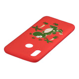 For OPPO Realme 3 Cartoon Lovely Coloured Painted Soft TPU Back Cover Non-slip Shockproof Full Protective Case with Lanyard red