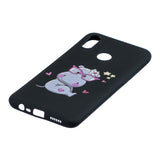 For OPPO Realme 3 Cartoon Lovely Coloured Painted Soft TPU Back Cover Non-slip Shockproof Full Protective Case with Lanyard red