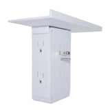 Socket Shelf Multi-function Power Outlet Shelf with Usb Ports Storage Holder white_U.S. regulations