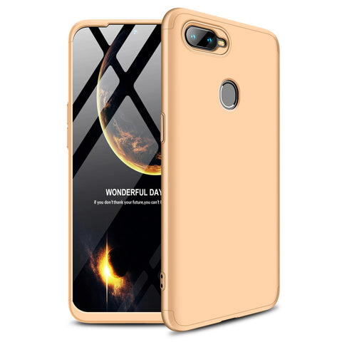 for Oppo A7 Ultra Slim PC Back Cover Non-slip Shockproof 360 Degree Full Protective Case gold_Oppo A7