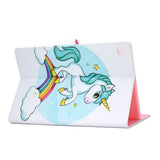 For Samsung T720/T725 Laptop Protective Cover Cartoon Color Painted Smart Stay PU Cover with Front Snap single horned horse