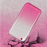 For iphone 6/6S/6 plus/6S plus/7/8/SE 2020 Phone Case Gradient Color Glitter Powder Phone Cover with Airbag Bracket Pink