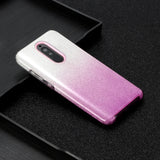 For XIAOMI CC9E/A3/10/10 PRO/K20/K20 pro Phone Case Gradient Color Glitter Powder Phone Cover with Airbag Bracket purple