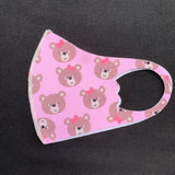 Children's Mask Dust Proof Breathable Washable Cartoon Print Hanging Ear Type Mask Pink bear_Packaging-already replaced