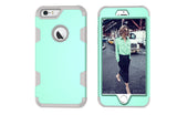 For iPhone 6 plus/6S plus PC+ Silicone 2 in 1 Hit Color Tri-proof Shockproof Dustproof Anti-fall Protective Cover Back Case black