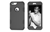 For iPhone 6 plus/6S plus PC+ Silicone 2 in 1 Hit Color Tri-proof Shockproof Dustproof Anti-fall Protective Cover Back Case black